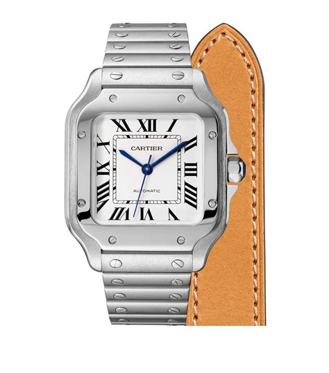 stainless steel cartier watch